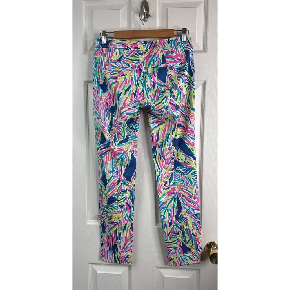 Lilly Pulitzer Kelly Skinny Ankle Pants in Indigo Palm Reader Size 0 - Picture 4 of 6